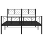 vidaXL Cadre de lit métal sans matelas avec pied de lit noir 150x200cm