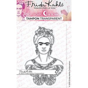 Tampon transparent - Frida et papillon - 9 5 x 6 5 cm
