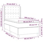 vidaXL Sommier à lattes de lit matelas LED Gris foncé 90x190cm Tissu