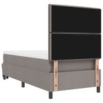 vidaXL Lit à ressort avec matelas et banc taupe 100x200 cm en tissu
