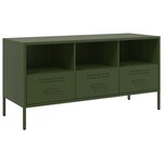 vidaXL Meuble TV vert olive 100 5x39x50 5 cm acier laminé à froid