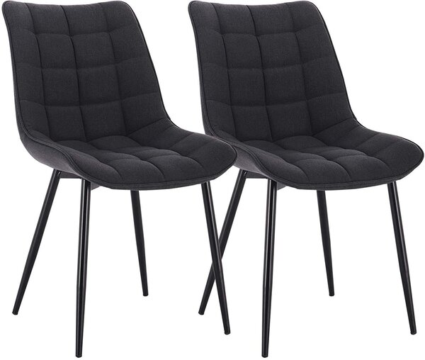 Chaises de cuisine en lin 2 pièces gris foncé 19_0000535