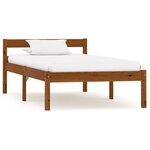 vidaXL Cadre de lit Marron miel Bois de pin massif 90 x 200 cm