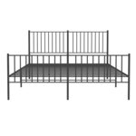 vidaXL Cadre de lit métal sans matelas avec pied de lit noir 150x200cm