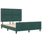 Cadre de lit en velours vert foncé vidaXL 140x200 cm