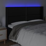 vidaXL Tête de lit à LED Noir 203x16x118/128 cm Similicuir