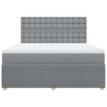 vidaXL Sommier à lattes de lit avec matelas Gris clair 180x200cm Tissu