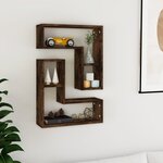 vidaXL Étagères murales 2 Pièces Chêne fumé 50x15x50 cm Bois d'ingénierie