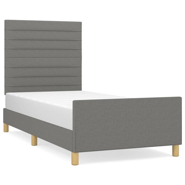 vidaXL Cadre de lit sans matelas gris foncé 100x200 cm tissu