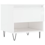 vidaXL Tables basses 2 Pièces blanc brillant 50x46x50cm bois d'ingénierie