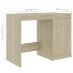 Bureau table poste de travail meuble d'ordinateur informatique étude chêne sonoma 140 x 50 x 76 cm bois d’ingénierie brun 02_0023655