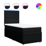 vidaXL Sommier à lattes de lit avec matelas Noir 90x190 cm Tissu