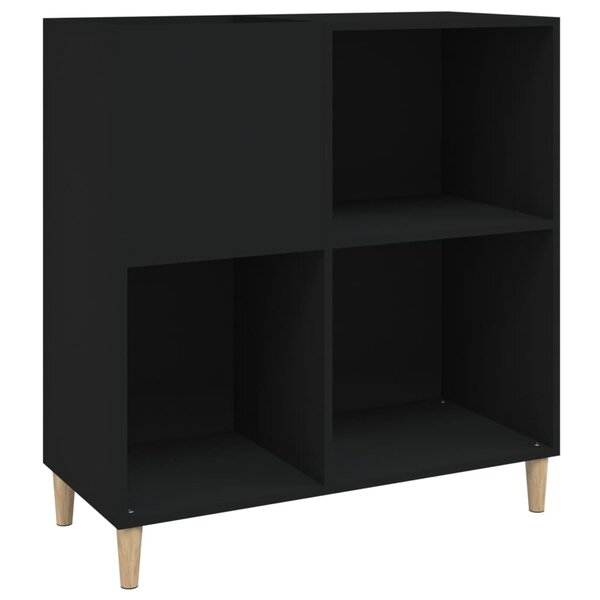 vidaXL Armoire à disques noir 84 5x38x89 cm bois d'ingénierie