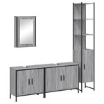 vidaXL Ensemble de meubles de salle de bain 4 Pièces Sonoma gris