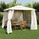 vidaXL Tonnelle avec double toit et parois en filet crème acier