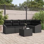 vidaXL Set de Salle à Manger de Jardin 6 Pièces avec Coussins Beige en Poly Rattan