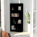 vidaXL Bibliothèque à 4 niveaux Noir 60x24x142 cm Bois d’ingénierie