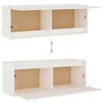vidaXL Meubles TV 2 Pièces Blanc Bois massif de pin