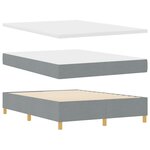 vidaXL Lit à ressorts avec matelas gris clair 140x190 cm tissu