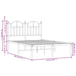 vidaXL Cadre de lit métal sans matelas avec tête de lit noir 120x190cm