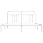 vidaXL Cadre de lit métal sans matelas et tête de lit blanc 160x200 cm