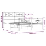vidaXL Cadre de lit métal sans matelas et pied de lit blanc 135x190 cm