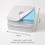 Coussin d'assise déhoussable pour canapé 3 places en coton  Gris rayé - HOMESCAPES