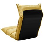 vidaXL Chaise pliable de sol Jaune moutarde Tissu
