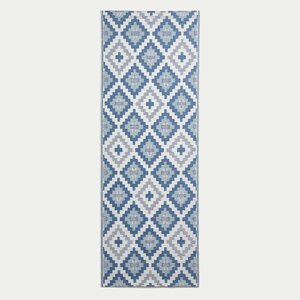 Tapis extérieur terrasse réversible - Tapis de jardin imperméable et résistant UV - Mia - Bleu - 75x200 cm - HOMESCAPES