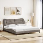 vidaXL Cadre de lit sans matelas taupe 180x200 cm tissu