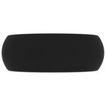 vidaXL Lavabo rond de luxe Noir mat 40x15 cm Céramique