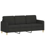 vidaXL Ensemble de canapés 2 Pièces avec coussins noir tissu
