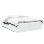 vidaXL Cadre de lit Blanc 140x190 cm bois d'ingénierie