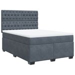 vidaXL Sommier à lattes de lit et matelas Gris foncé 140x200cm Velours