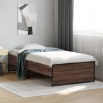 vidaXL Cadre de lit sans matelas chêne marron 100x200 cm