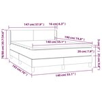 vidaXL Sommier à lattes de lit avec matelas Marron foncé 140x190 cm