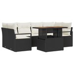 vidaXL Ensemble de 7 Pièces de Canapé de Jardin avec Coussins Noir Rattan Poly Acacia