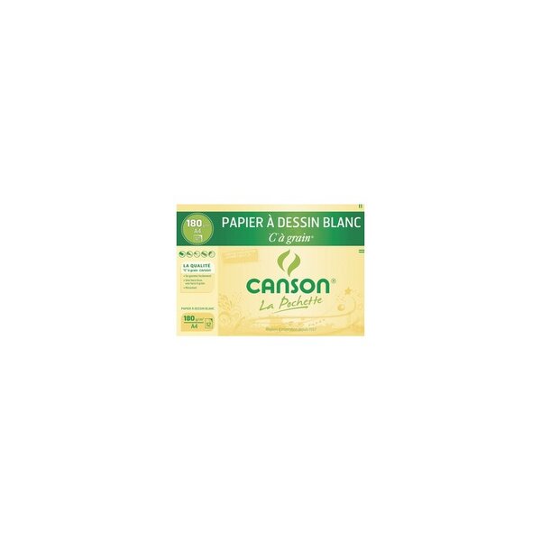 CANSON Papier à dessin "C" à grain, format A4, 224 g/m2