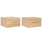 vidaXL Tables de chevet murales 2 Pièces chêne sonoma 35x35x20 cm