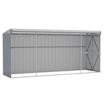 vidaXL Abri de jardin mural Gris 118x382x178 cm Acier galvanisé