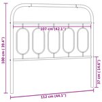 vidaXL Tête de lit métal blanc 100 cm