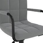 vidaXL Chaise pivotante de bureau Gris foncé Velours