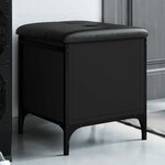 vidaXL Banc de rangement noir 42x42x45 cm bois d'ingénierie