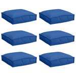 vidaXL Coussins de palette pour siège 6 Pièces Bleu royal 40x40x8 cm Tissu Oxford