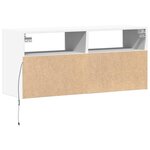 vidaXL Meuble TV mural avec lumières LED blanc 100x31x45 cm