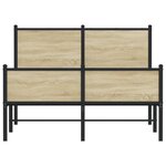 vidaXL Cadre de lit en métal sans matelas chêne sonoma 120x190 cm