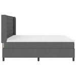 Lit Box Spring vidaXL avec Matelas & LED Grise Foncée 200x200 cm Tissu