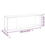 vidaXL Meuble TV Sonoma gris 100x24x32 cm Bois d'ingénierie