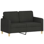 vidaXL Ensemble de canapés 4 Pièces avec coussins Noir Tissu