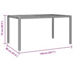 Ensemble de salle à manger jardin vidaXL 5 pièces en poly rotin noir et acacia